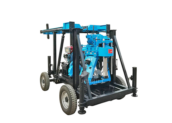 سعر جيد 22hp محرك ديزل 200m جهاز حفر الآبار الهيدروليكي اللون الأزرق الانترنت